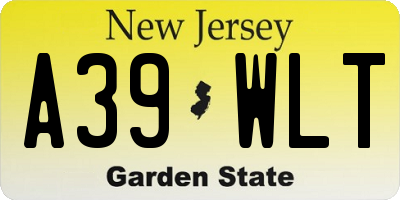 NJ license plate A39WLT