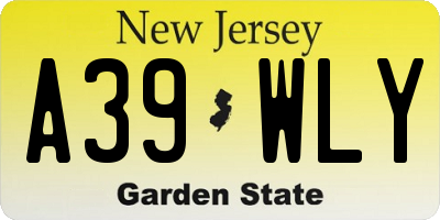 NJ license plate A39WLY
