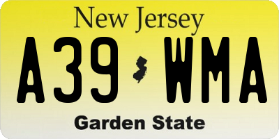 NJ license plate A39WMA