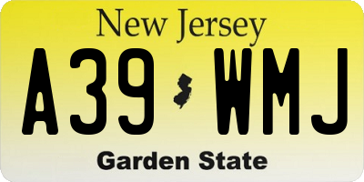 NJ license plate A39WMJ
