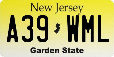 NJ license plate A39WML