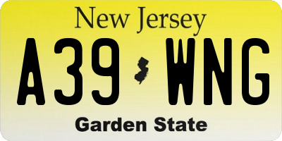 NJ license plate A39WNG