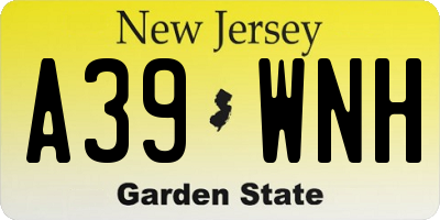 NJ license plate A39WNH
