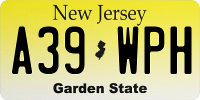 NJ license plate A39WPH