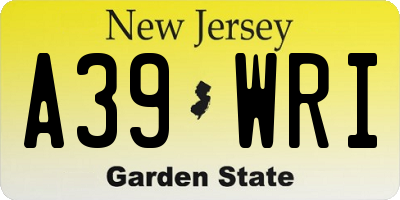 NJ license plate A39WRI
