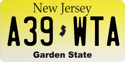 NJ license plate A39WTA