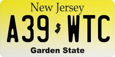NJ license plate A39WTC