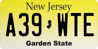 NJ license plate A39WTE
