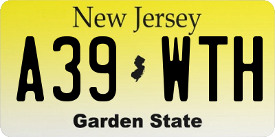 NJ license plate A39WTH