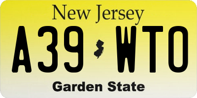 NJ license plate A39WTO