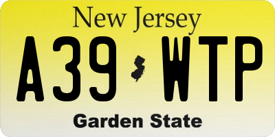 NJ license plate A39WTP