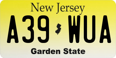 NJ license plate A39WUA