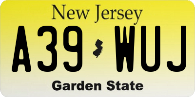 NJ license plate A39WUJ