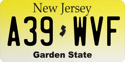 NJ license plate A39WVF