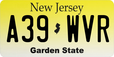 NJ license plate A39WVR