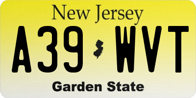 NJ license plate A39WVT