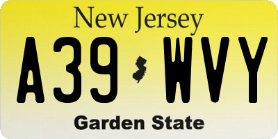 NJ license plate A39WVY