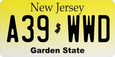 NJ license plate A39WWD