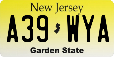 NJ license plate A39WYA