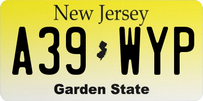 NJ license plate A39WYP