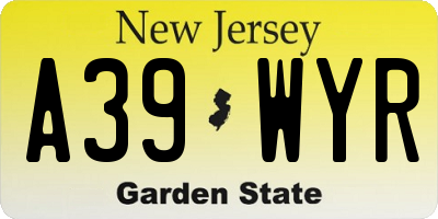 NJ license plate A39WYR