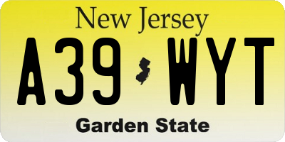 NJ license plate A39WYT
