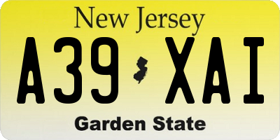 NJ license plate A39XAI