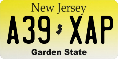 NJ license plate A39XAP