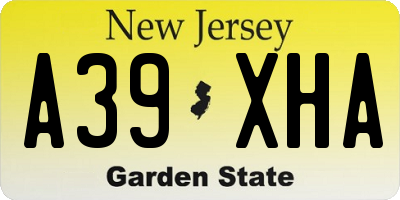 NJ license plate A39XHA