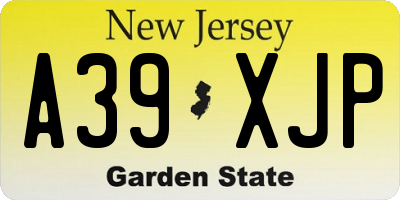 NJ license plate A39XJP