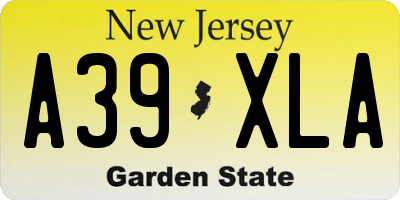 NJ license plate A39XLA