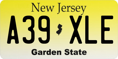 NJ license plate A39XLE