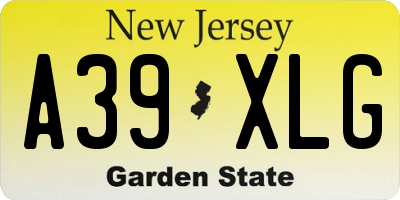 NJ license plate A39XLG