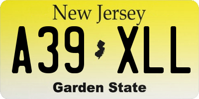 NJ license plate A39XLL