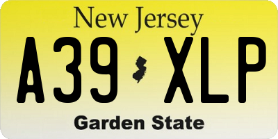 NJ license plate A39XLP