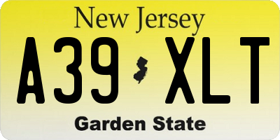 NJ license plate A39XLT