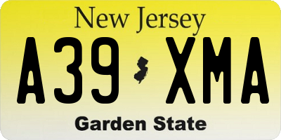 NJ license plate A39XMA