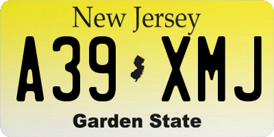 NJ license plate A39XMJ