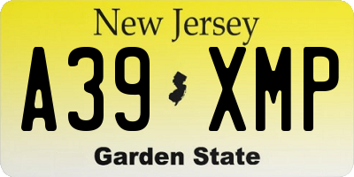 NJ license plate A39XMP