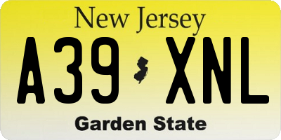 NJ license plate A39XNL