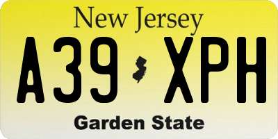 NJ license plate A39XPH