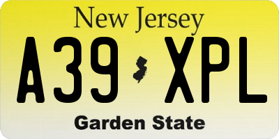 NJ license plate A39XPL