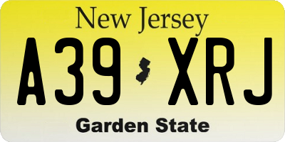 NJ license plate A39XRJ