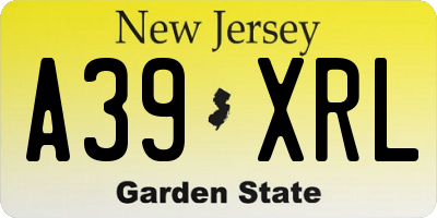 NJ license plate A39XRL