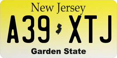 NJ license plate A39XTJ