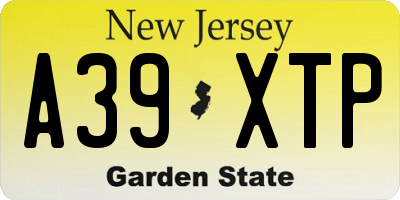 NJ license plate A39XTP