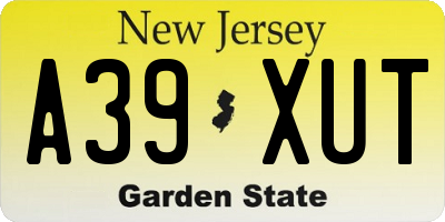 NJ license plate A39XUT