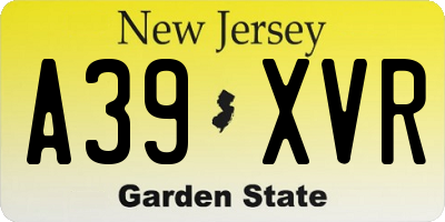 NJ license plate A39XVR