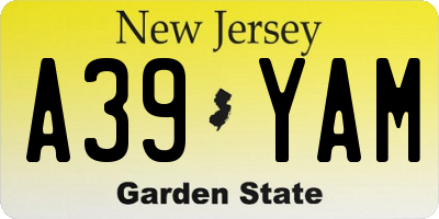 NJ license plate A39YAM