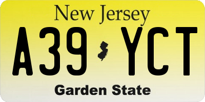 NJ license plate A39YCT
